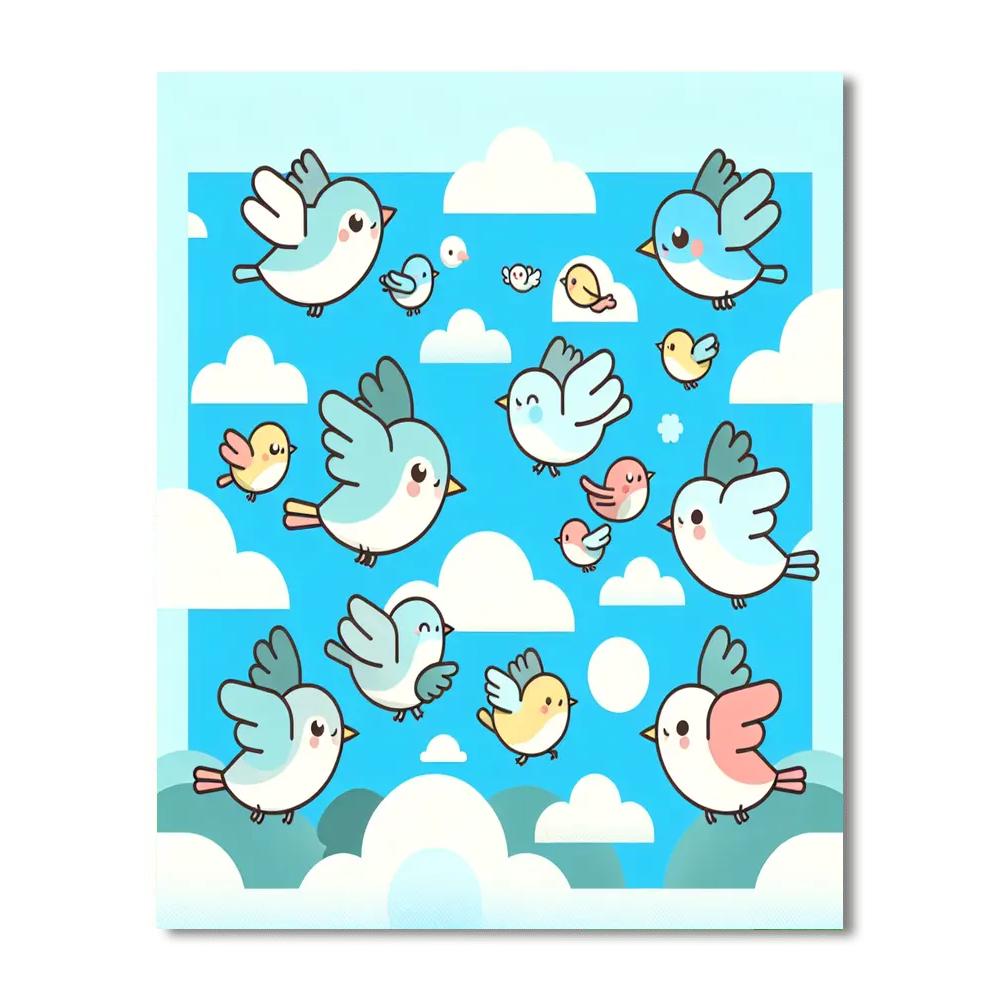 Flying High With Birds Painting Number Kit