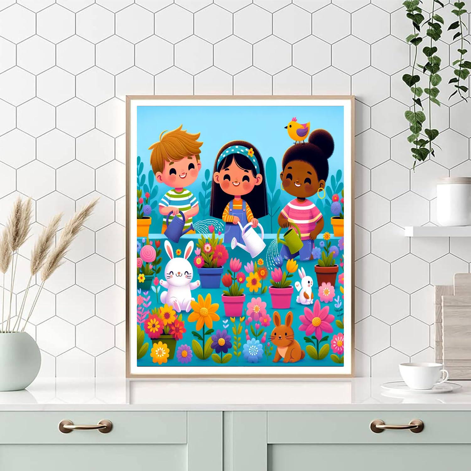 Friendly Garden Friends Painting Number Kit