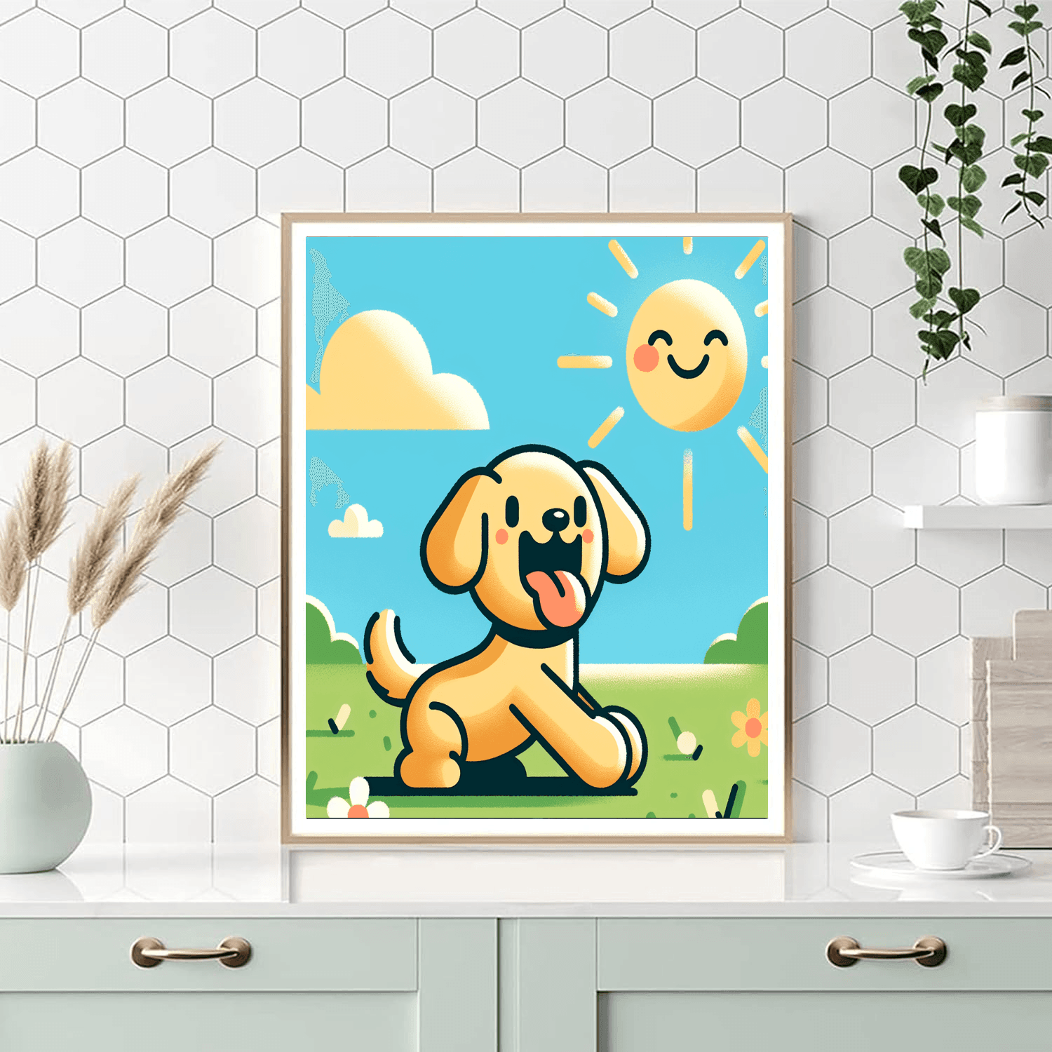 Sunny Day Dog Painting Number Kit