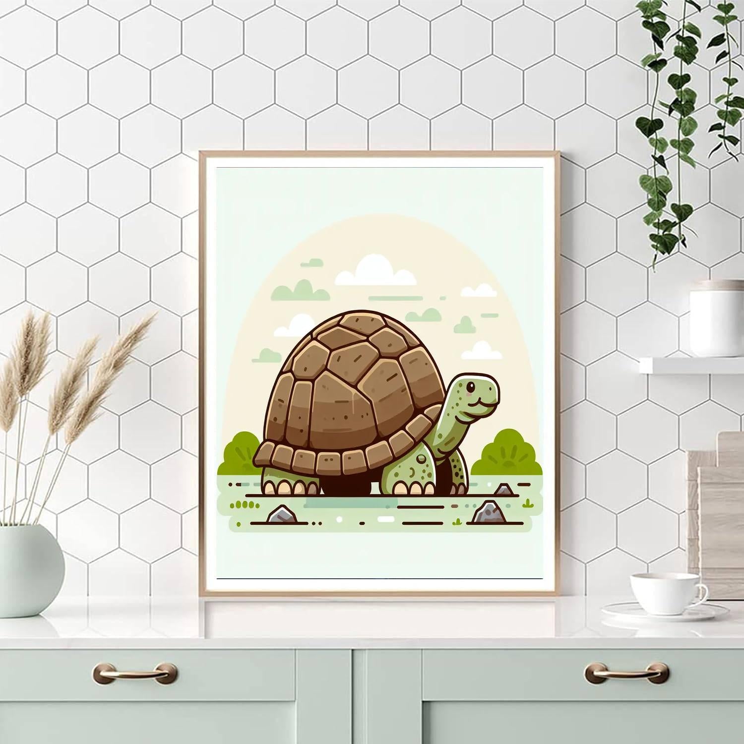 Gentle Giant Galapagos Tortoise Paint By Numbers Art