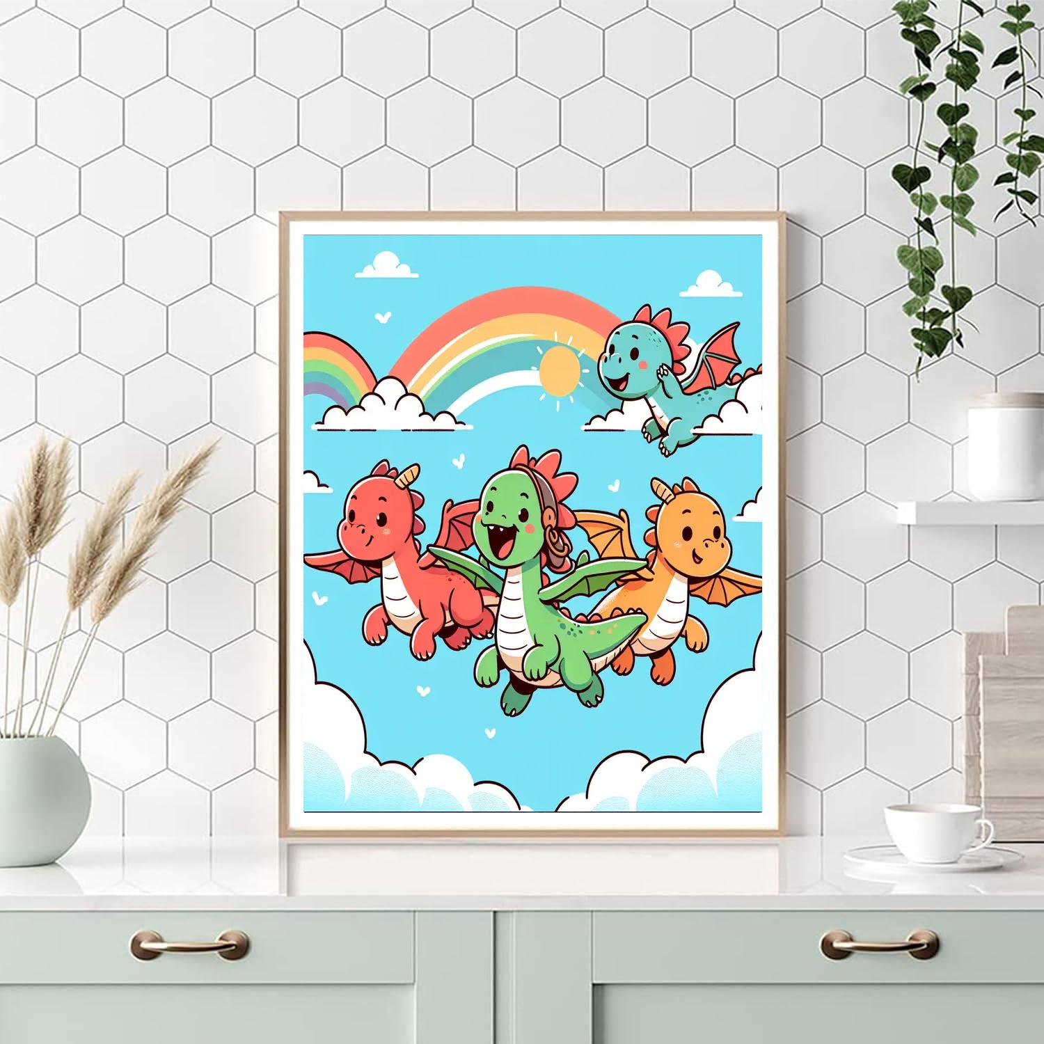 Dashing Dragon Riders Paint By Numbers Art