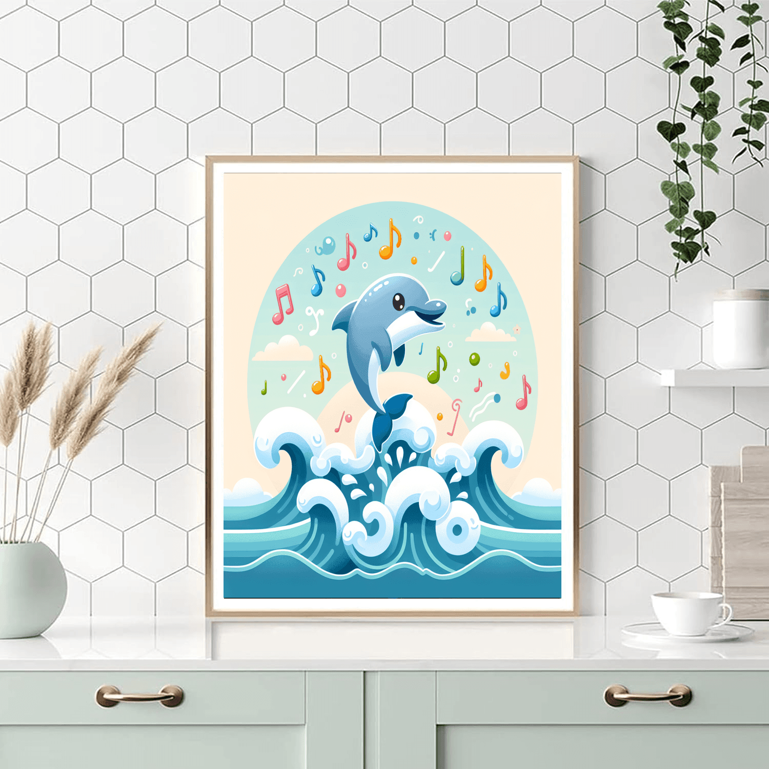 Musical Dolphins Number Painting