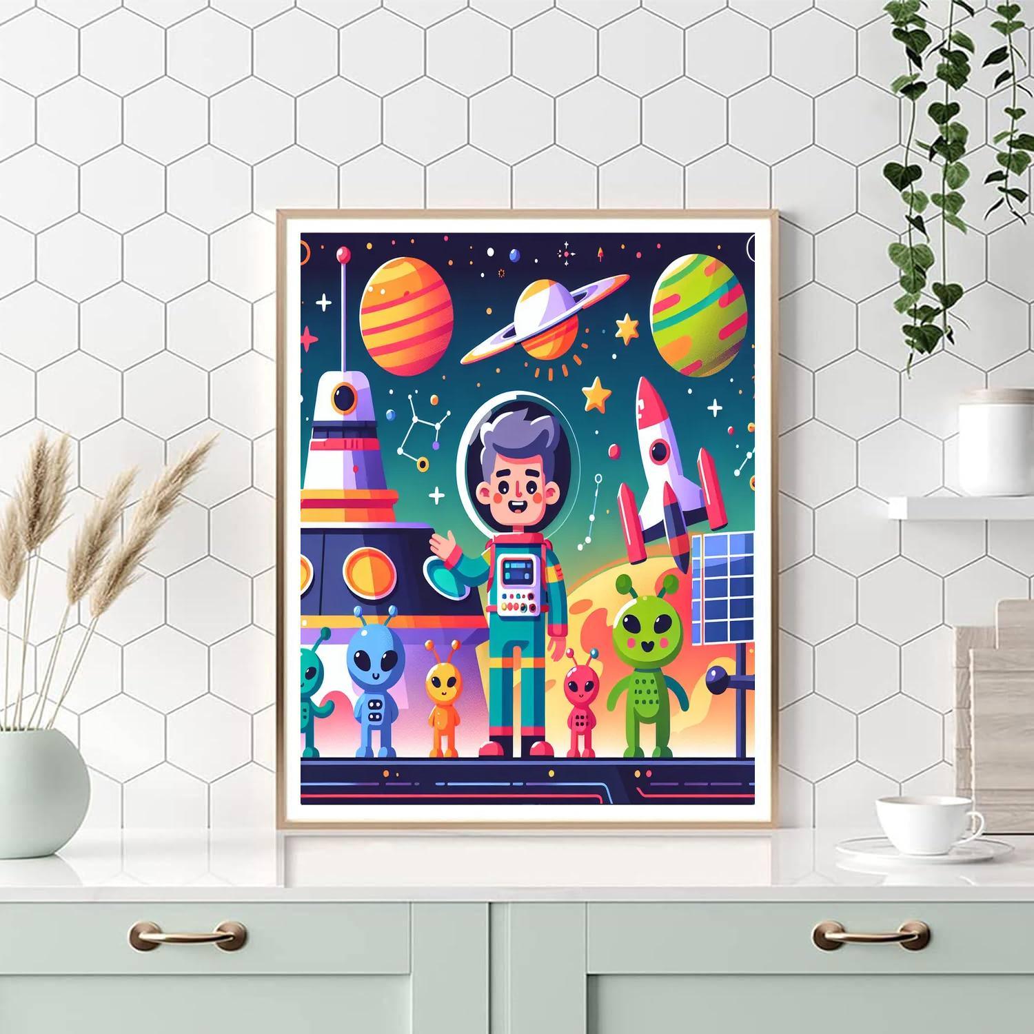 Adventure On Space Stations Painting By Numbers Kit
