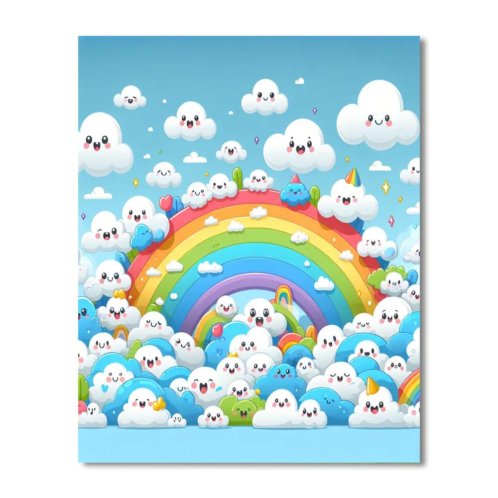 Bouncy Cloud Kingdom Paint By Numbers Art