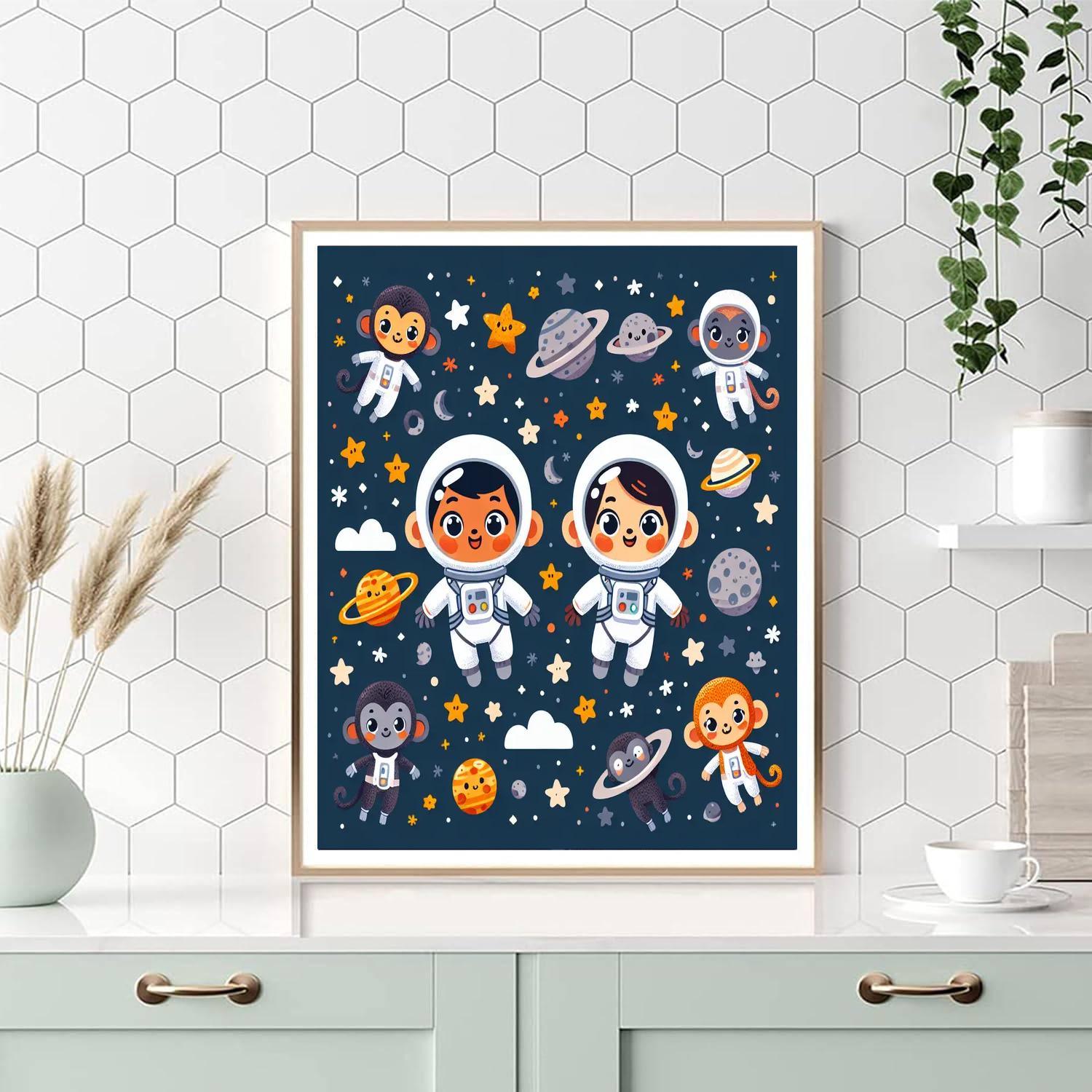 Adventurous Space Monkeys Paint By Color