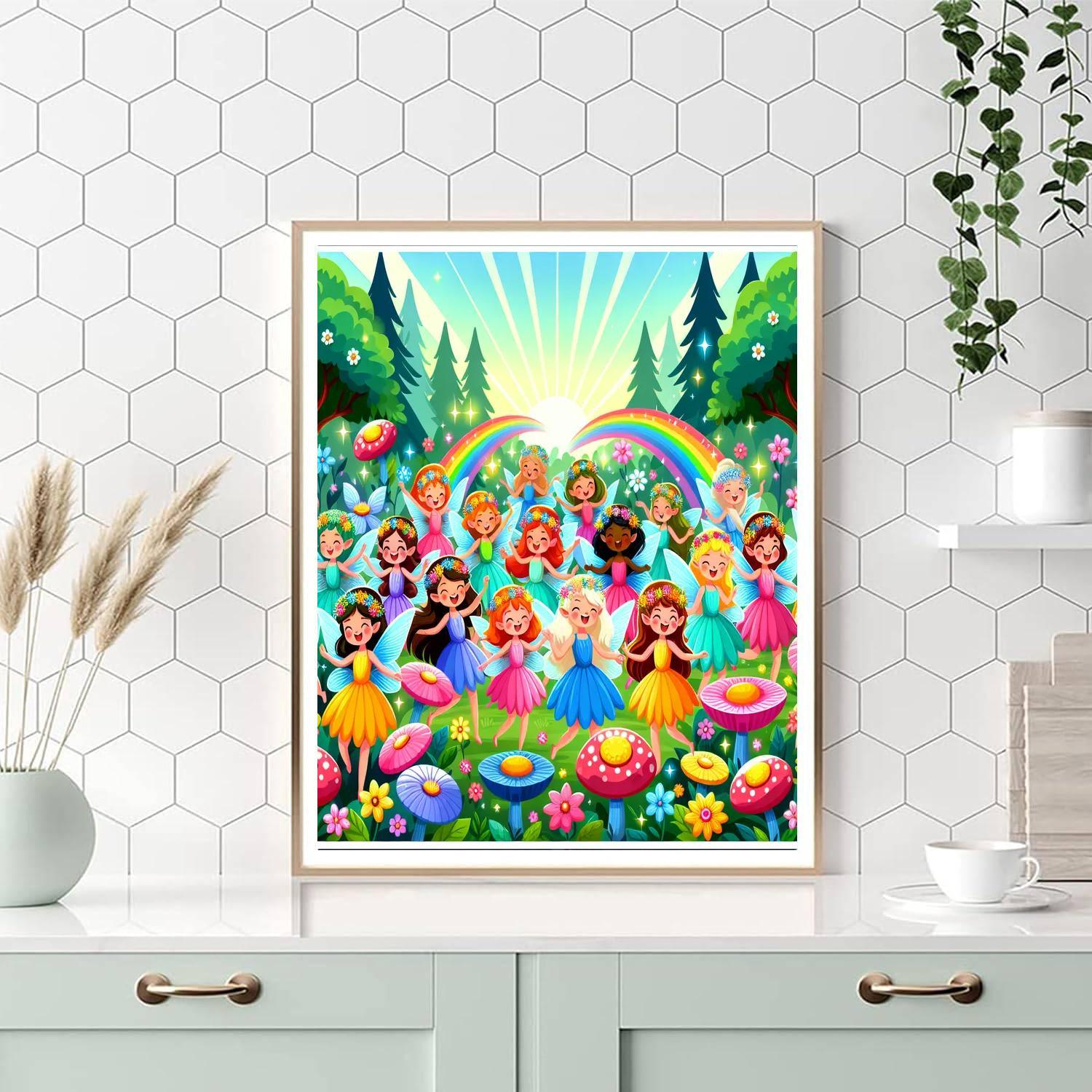 Funky Fairy Forest Paint By Numbers Art
