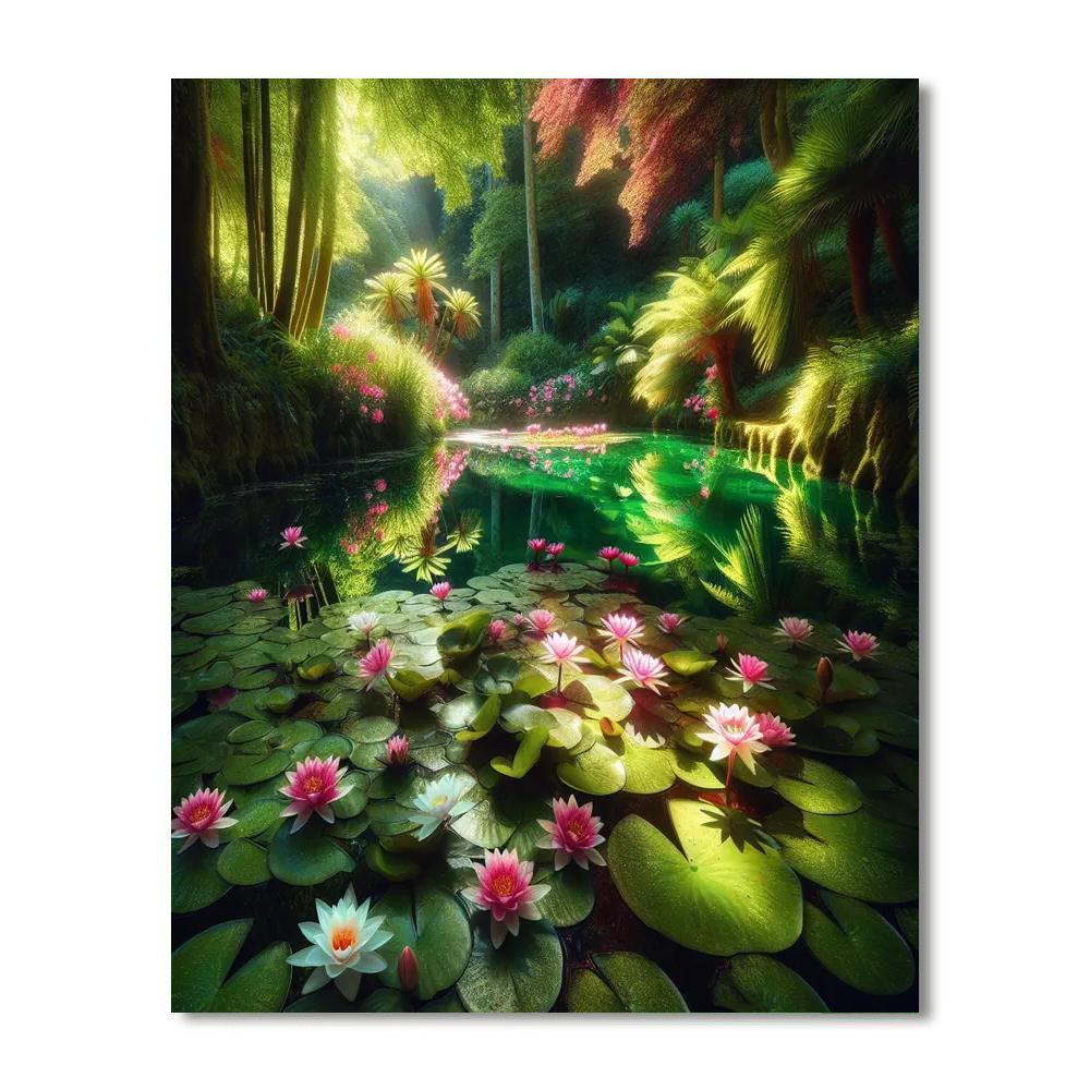 Enchanted Water Lily Pond Paint By Numbers Art