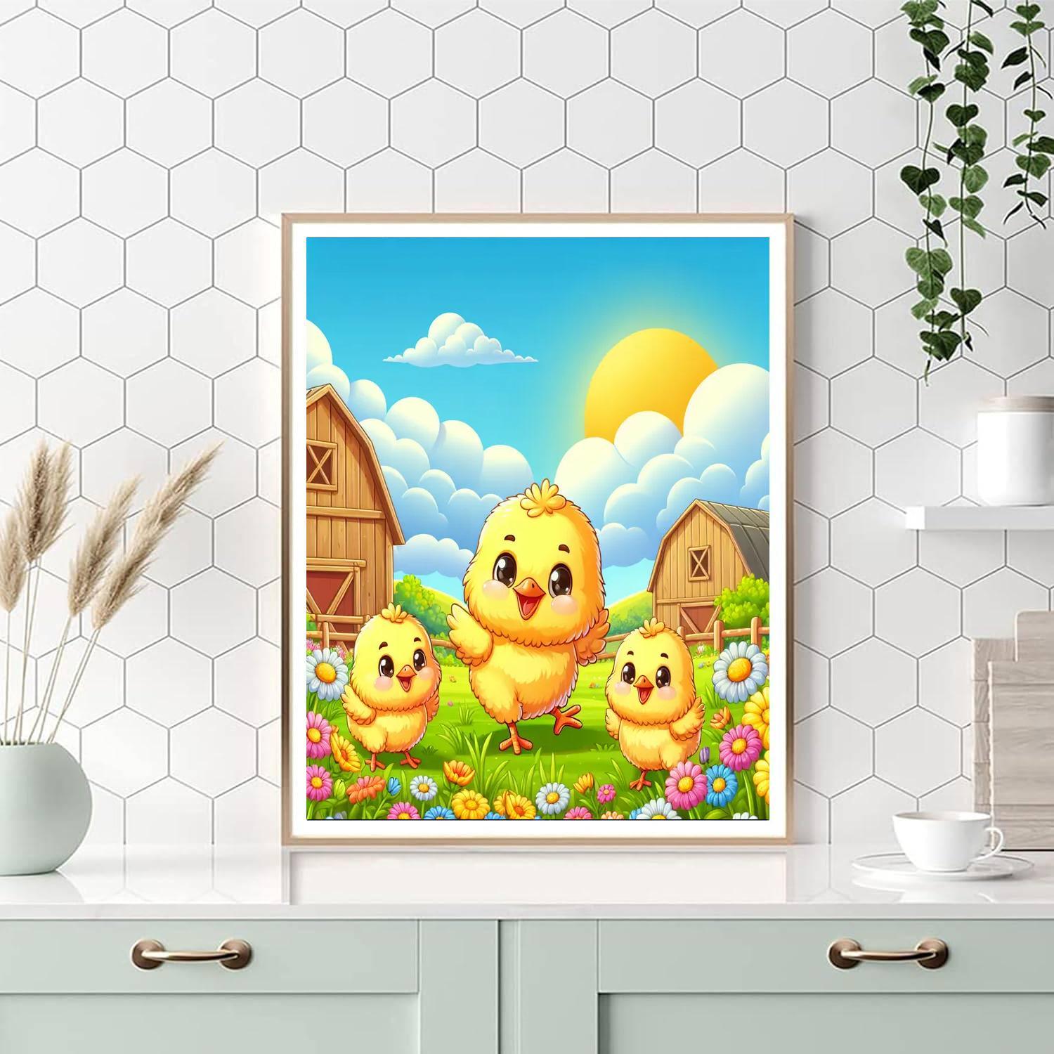 Cheery Chicks In Spring Paint By Numbers