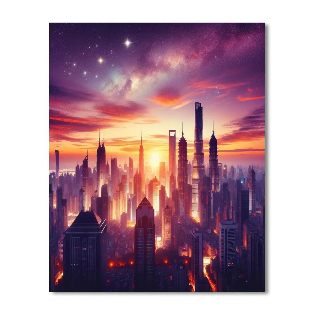 Urban Skyline Majesty DIY Paint By Numbers