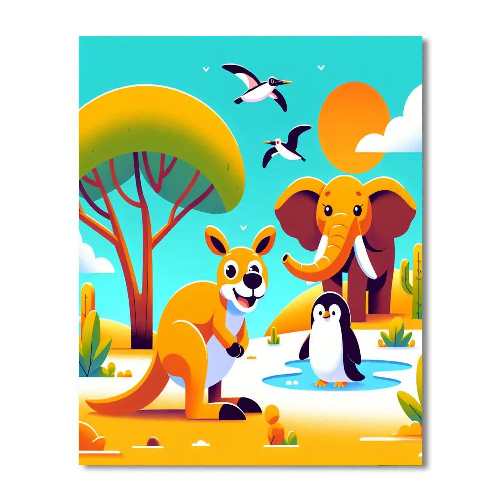 Colorful Animals Of The World Numbered Painting Kits