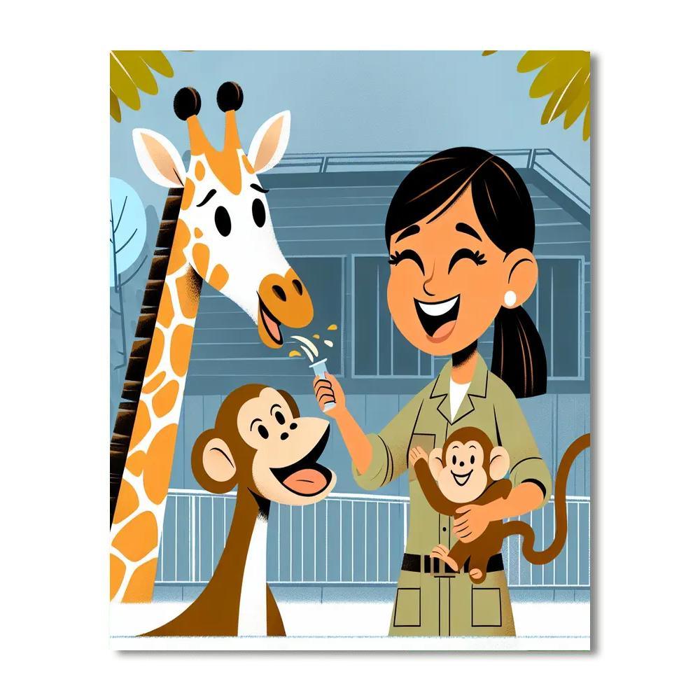 Friendly Neighborhood Zoo Painting By Numbers Kit