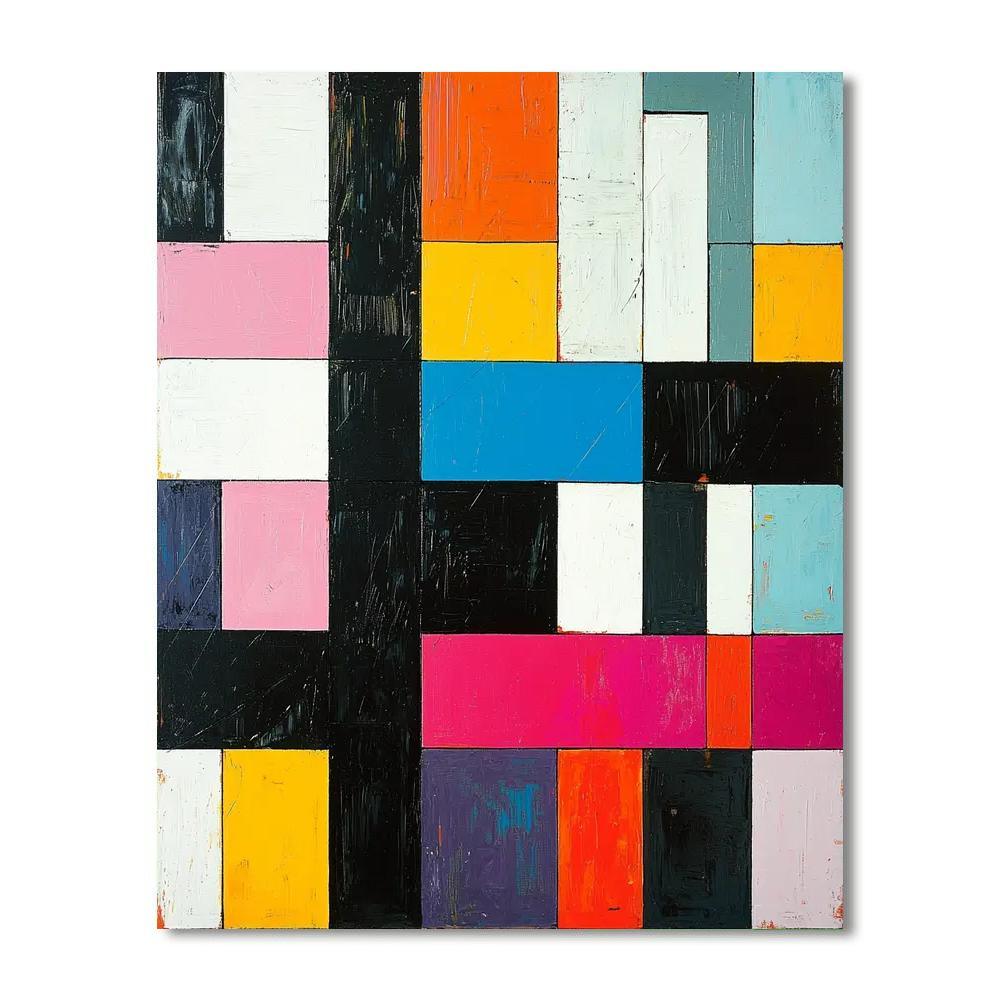 Kazimir Malevich Inspired Symphony Of Geometry  Number Painting