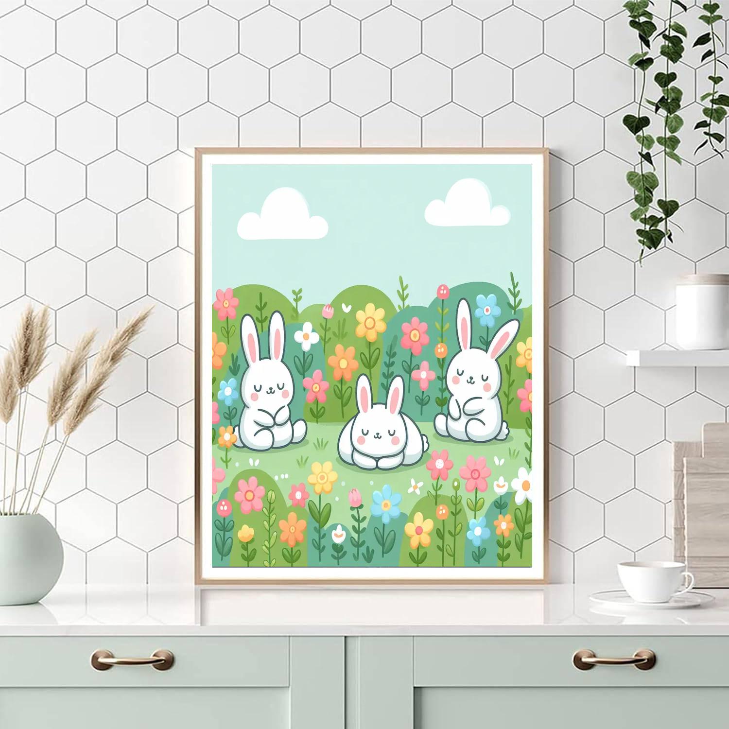 Resting Rabbits Numbered Painting Kits