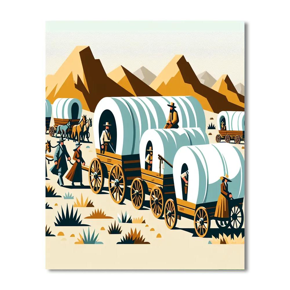 Wild West Wagon Trail Paint By Numbers Art