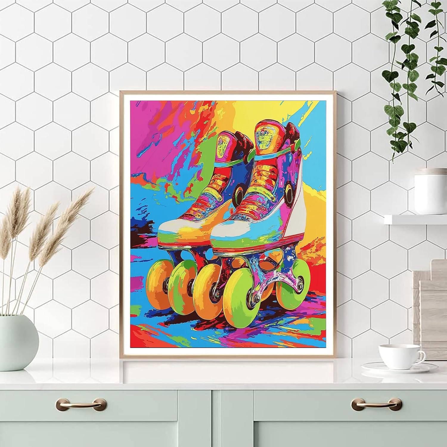 Andy Warhol Inspired Retro Roller Skates  Paint By Numbers