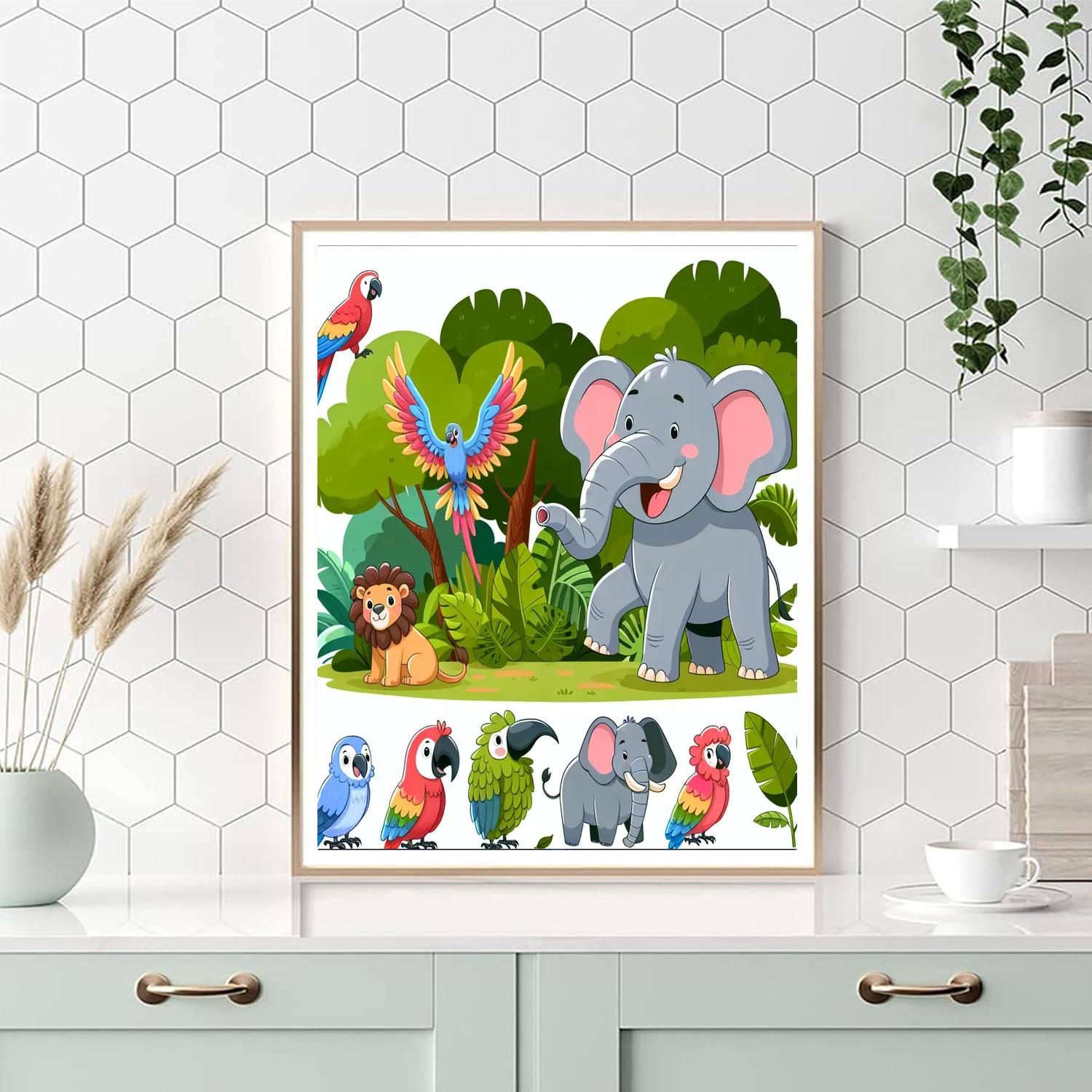 Jubilant Jungle Joy Painting By Numbers Kit