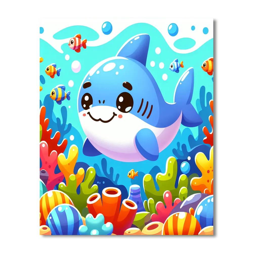 Brave Little Shark Numbered Painting Kits