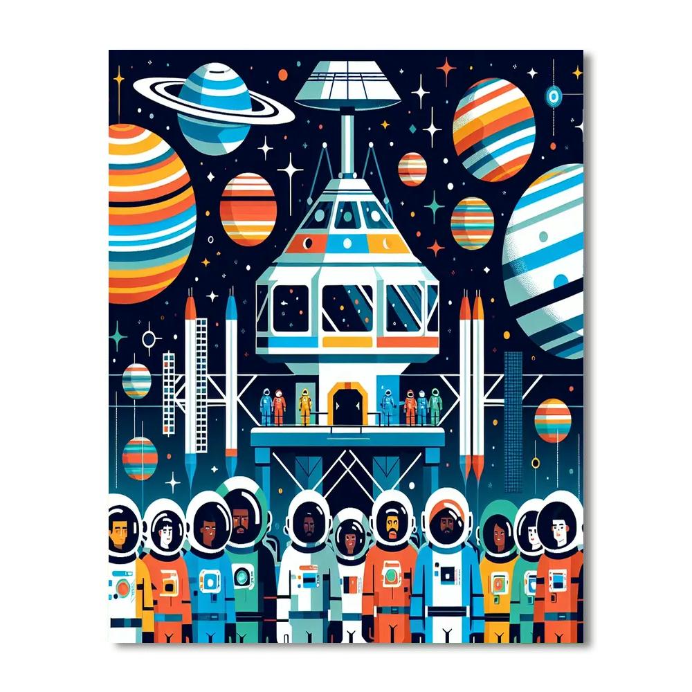 Space Station Expedition Painting By Numbers Kit
