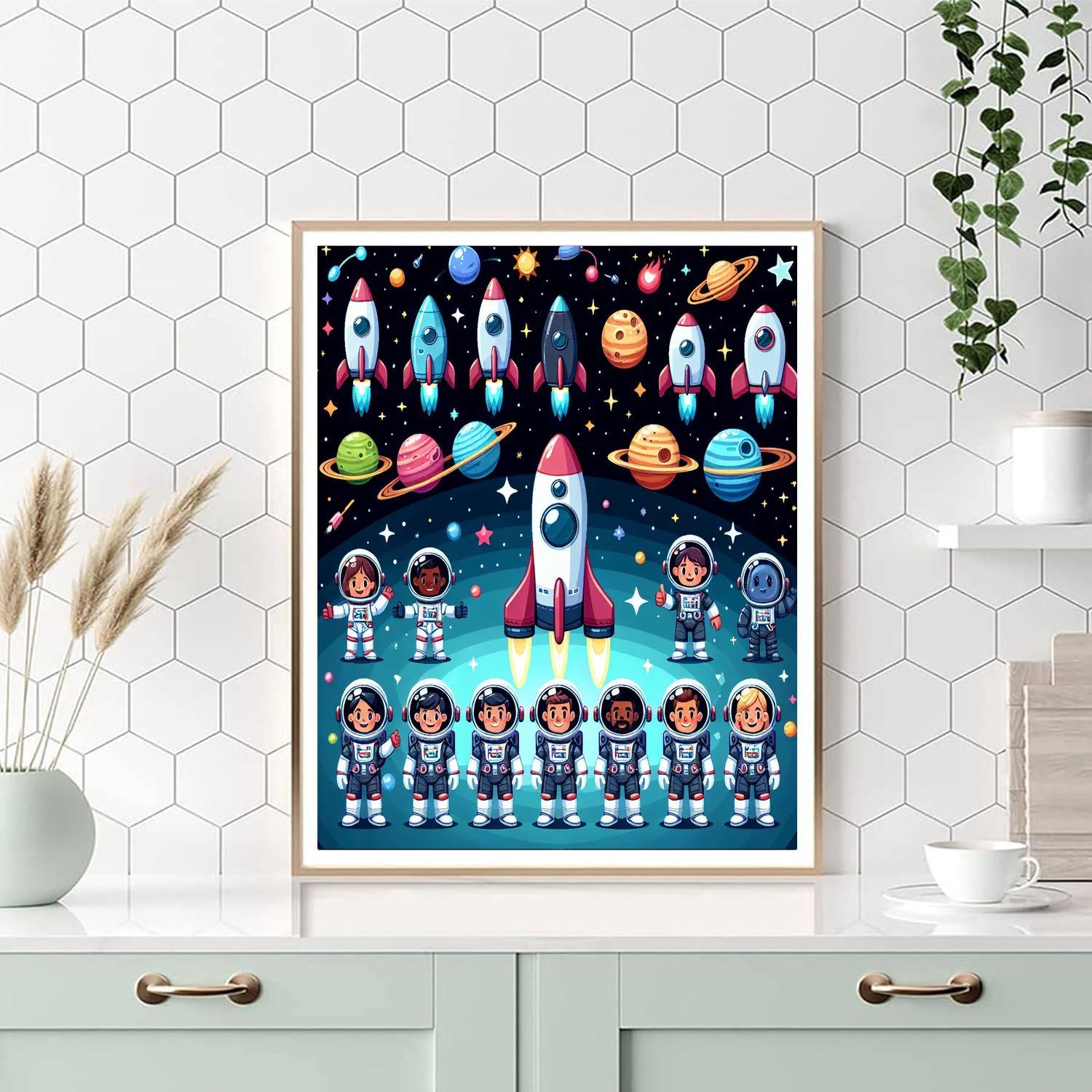 Starlit Space Voyage Number Painting