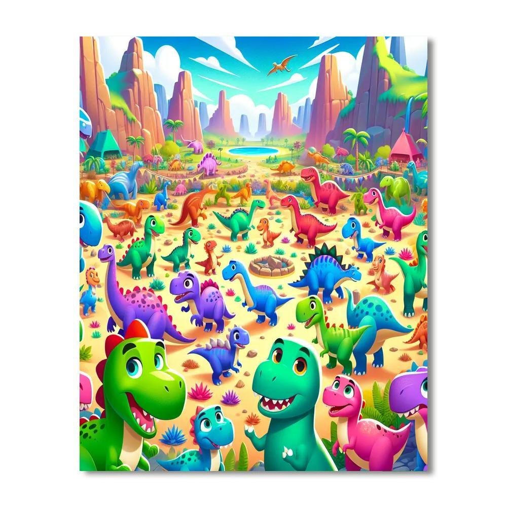Playful Dinosaurs Adventure Paint By Numbers Kits