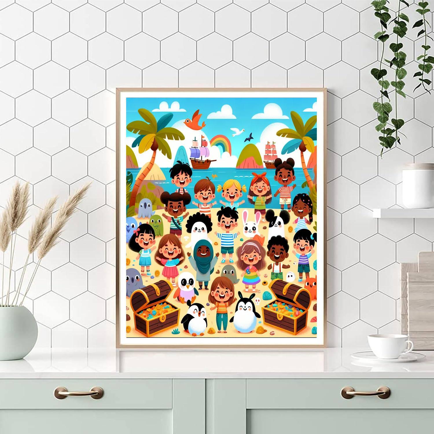 Imaginative Island Adventure Number Painting