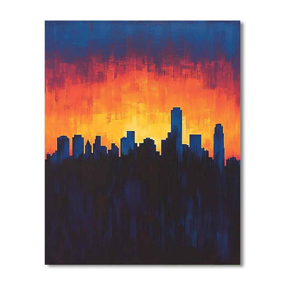 Edward Hopper Inspired City Skyline Silhouette  Numbered Painting Kits