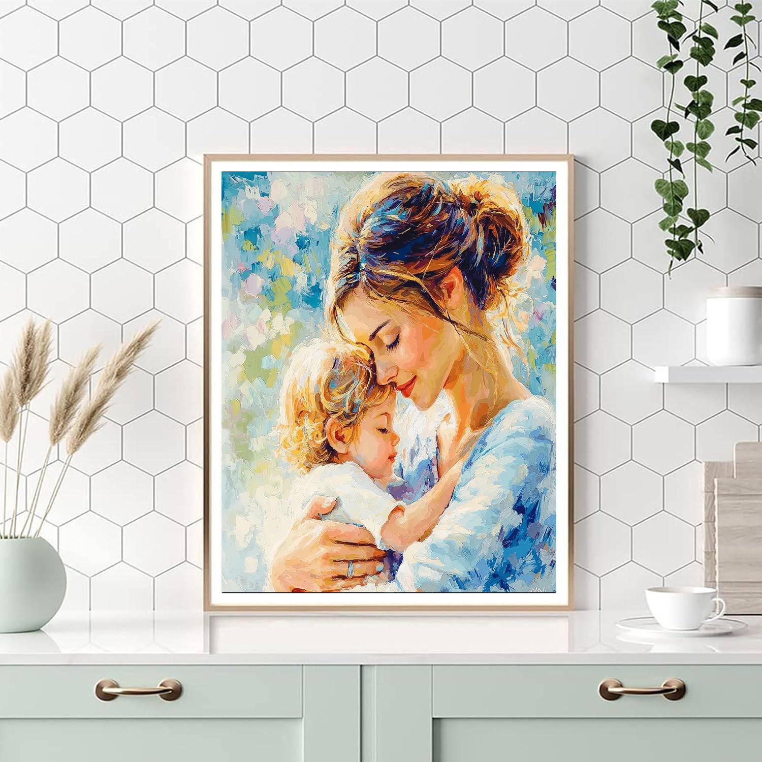 A Mother’s Warm Embrace Numbered Painting Kits