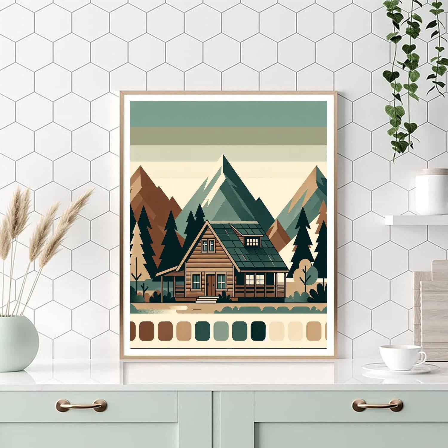 Mountain Cabin Retreat Paint By Numbers Art