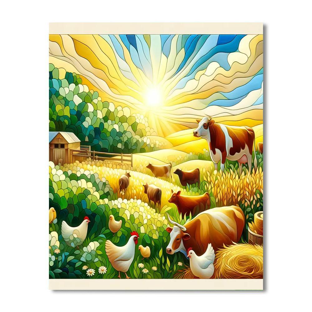 Bright Day At The Farm Paint By Color