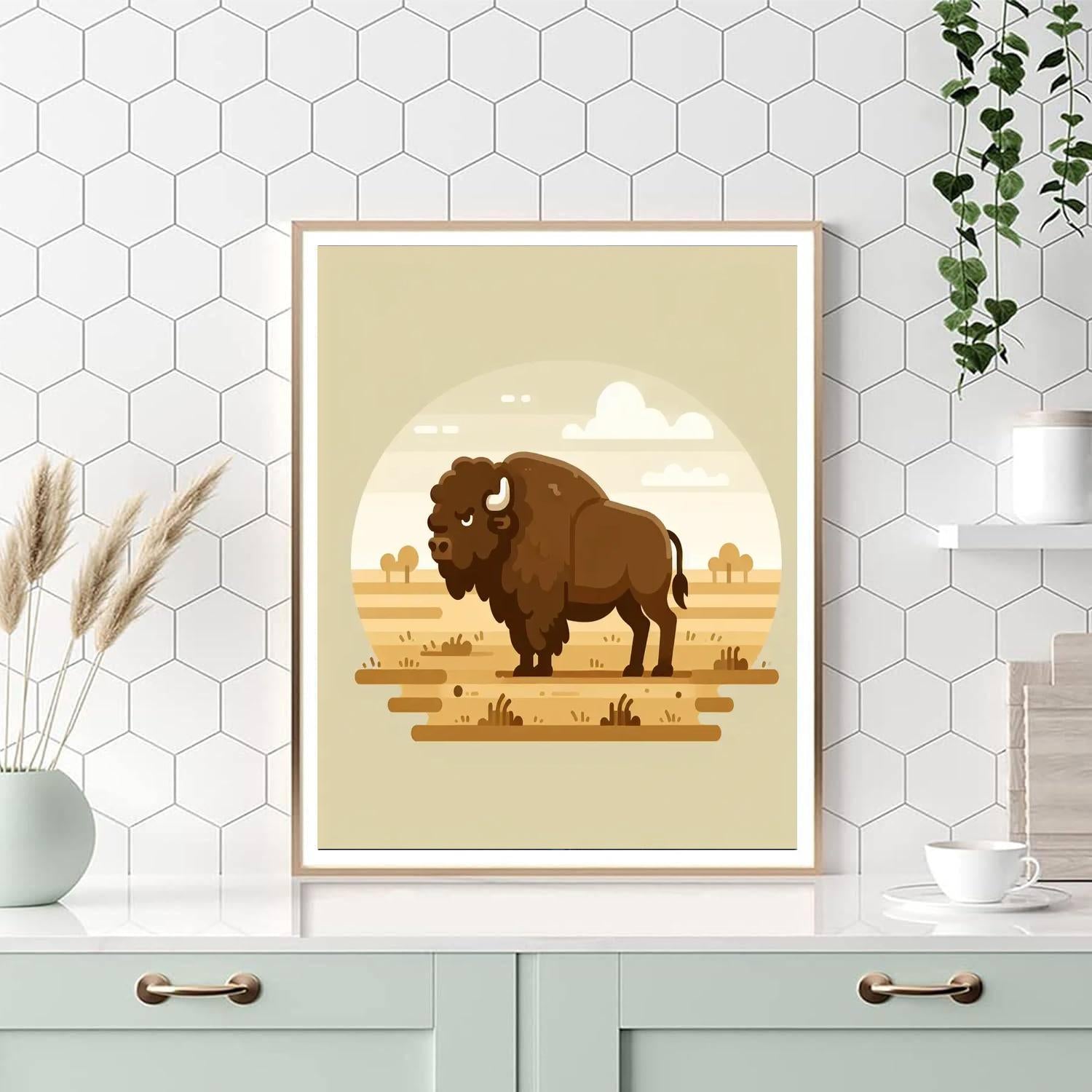 Brave Bison Paint By Numbers Art