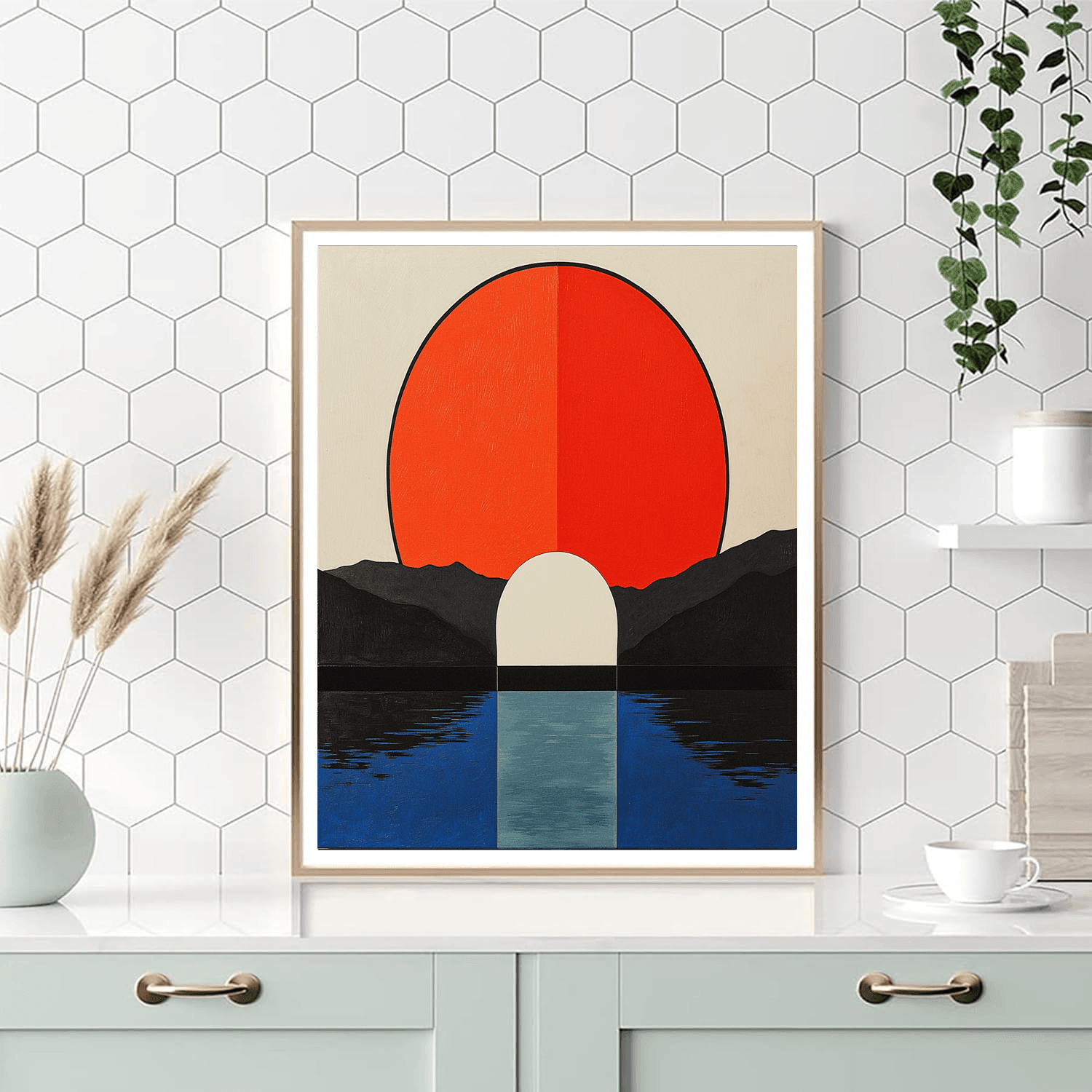 Piet Mondrian Inspired Minimalist Nature Geometry  Paint By Number