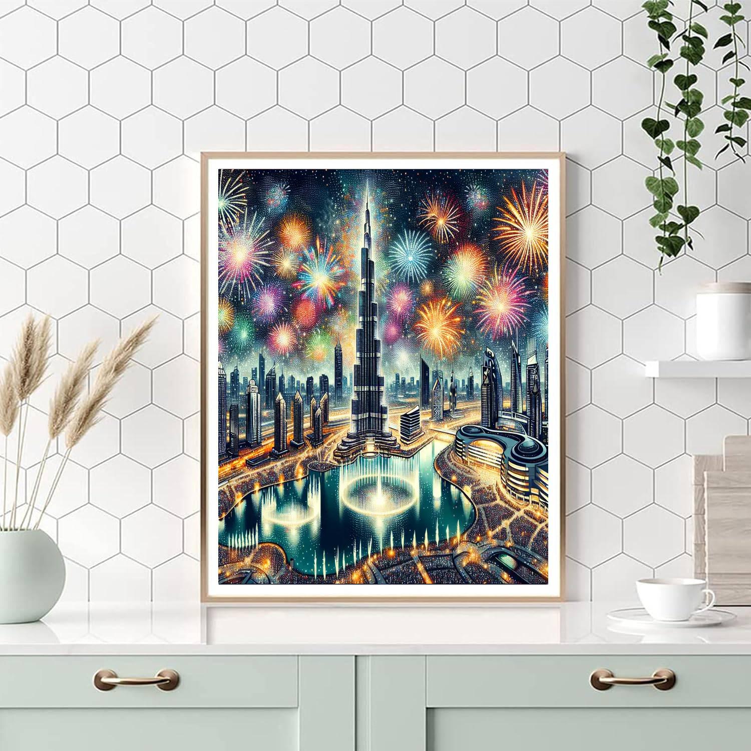 New Year's Eve Fireworks - United Arab Emirates Paint By Numbers Kits
