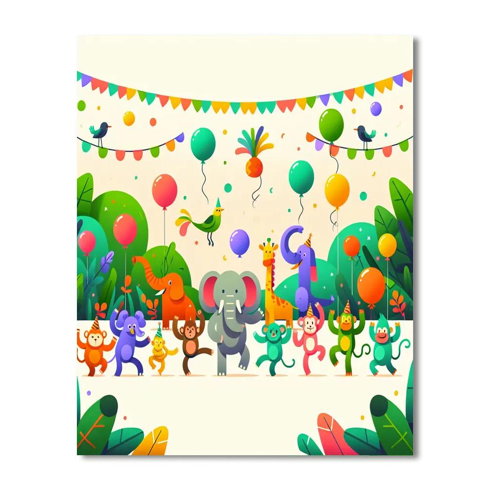 Funky Jungle Party DIY Paint By Numbers