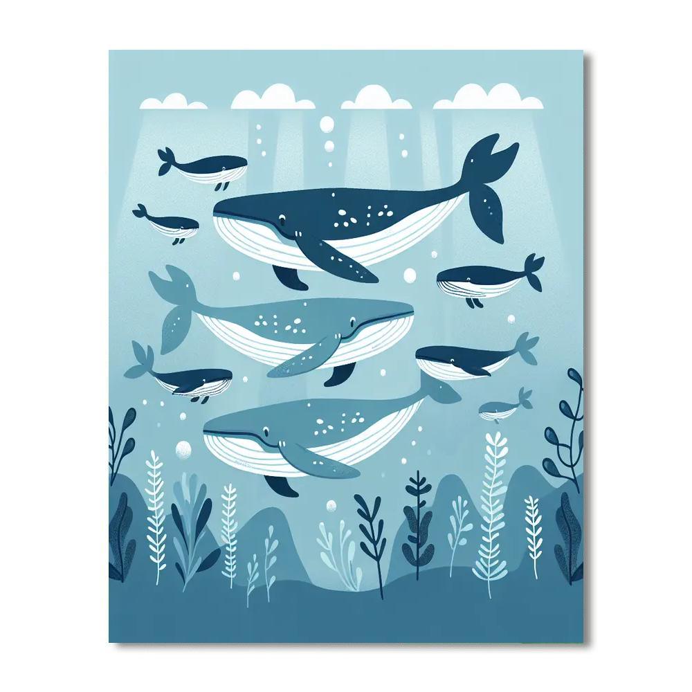 Whimsical Whale Pod Paint By Number