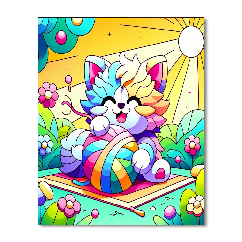 Cute Kitty Playground Painting Number Kit