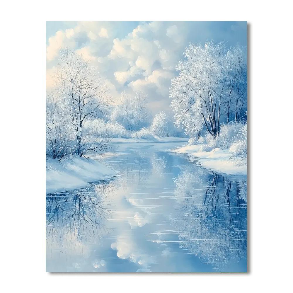 Isaac Levitan Inspired Frosted Reflections  Paint By Number