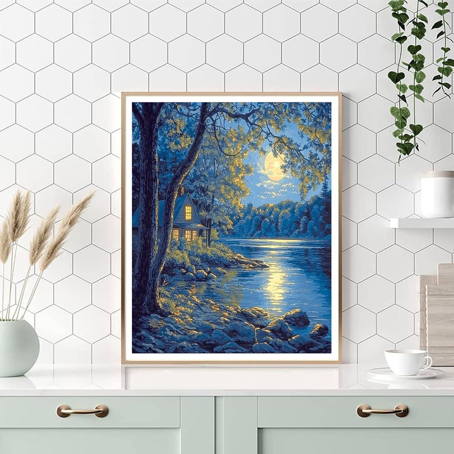 Edward Hopper Inspired Nocturnal Glow  Painting By Numbers Kit