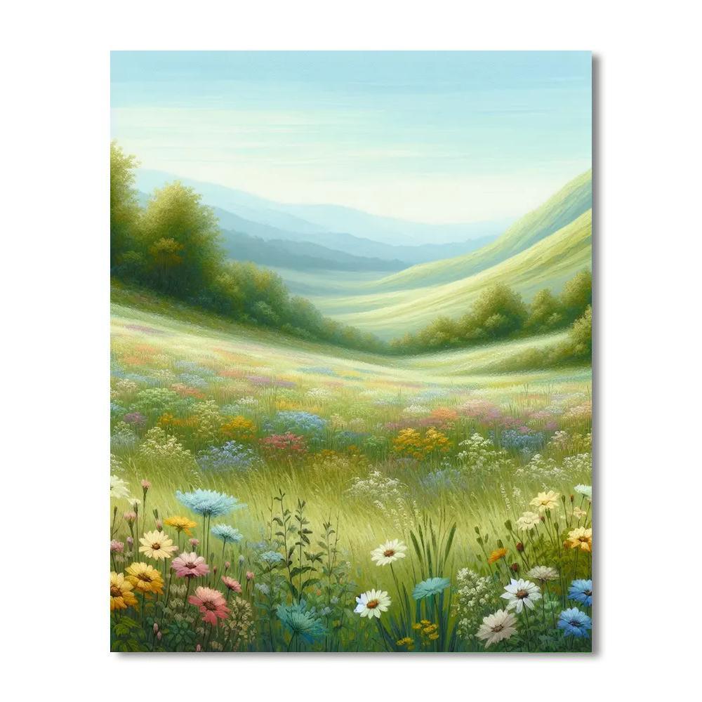 Pastoral Peaceful Meadow Paint By Numbers Art