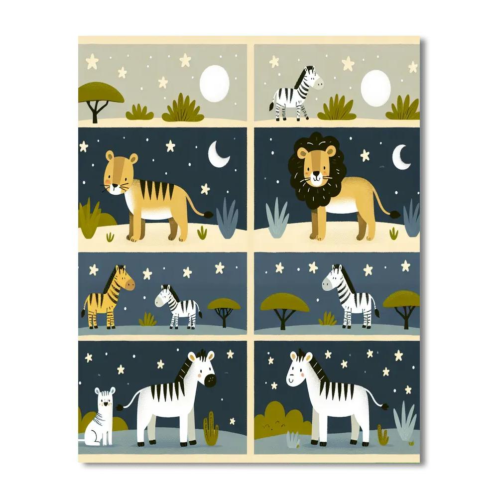 Safari Night Adventure Painting By Numbers Kit