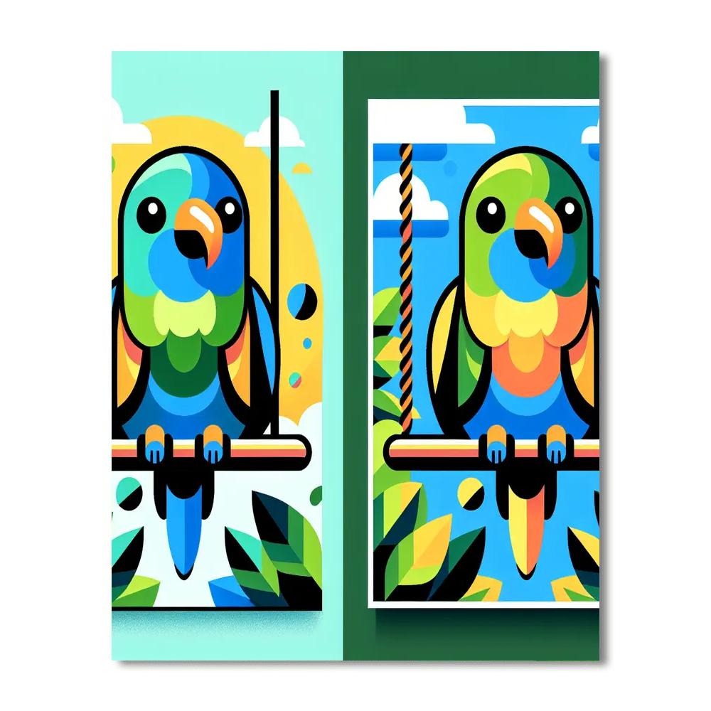 Peppy Parakeet Paint By Numbers Art