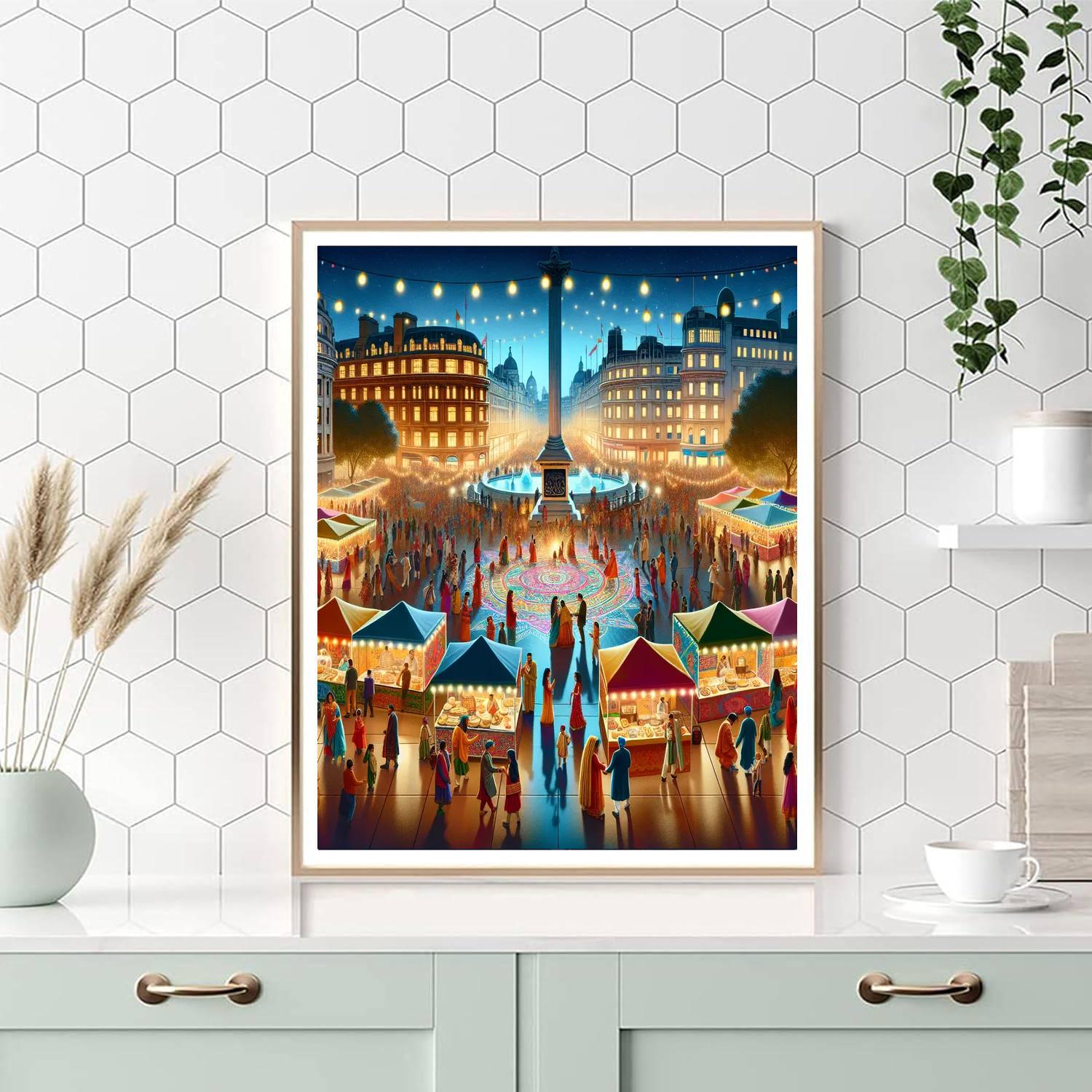 Diwali Lights Festival - London Paint By Numbers Art