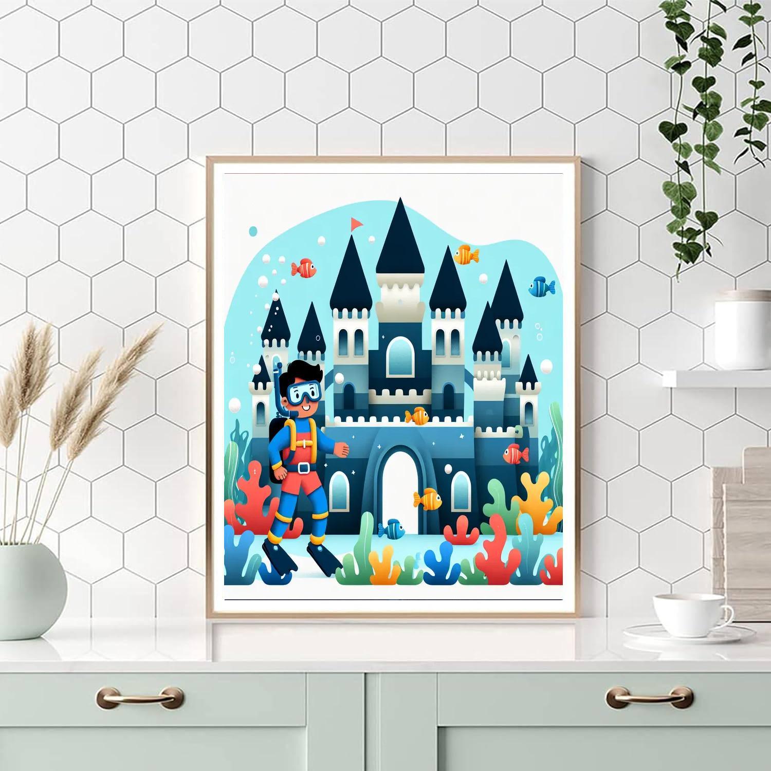 Underwater Castle Quest Painting Number Kit