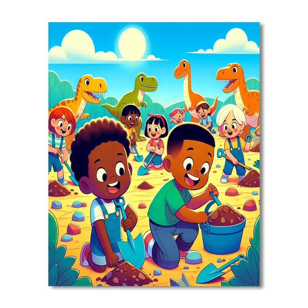 Dino Dig Excavation Paint By Color