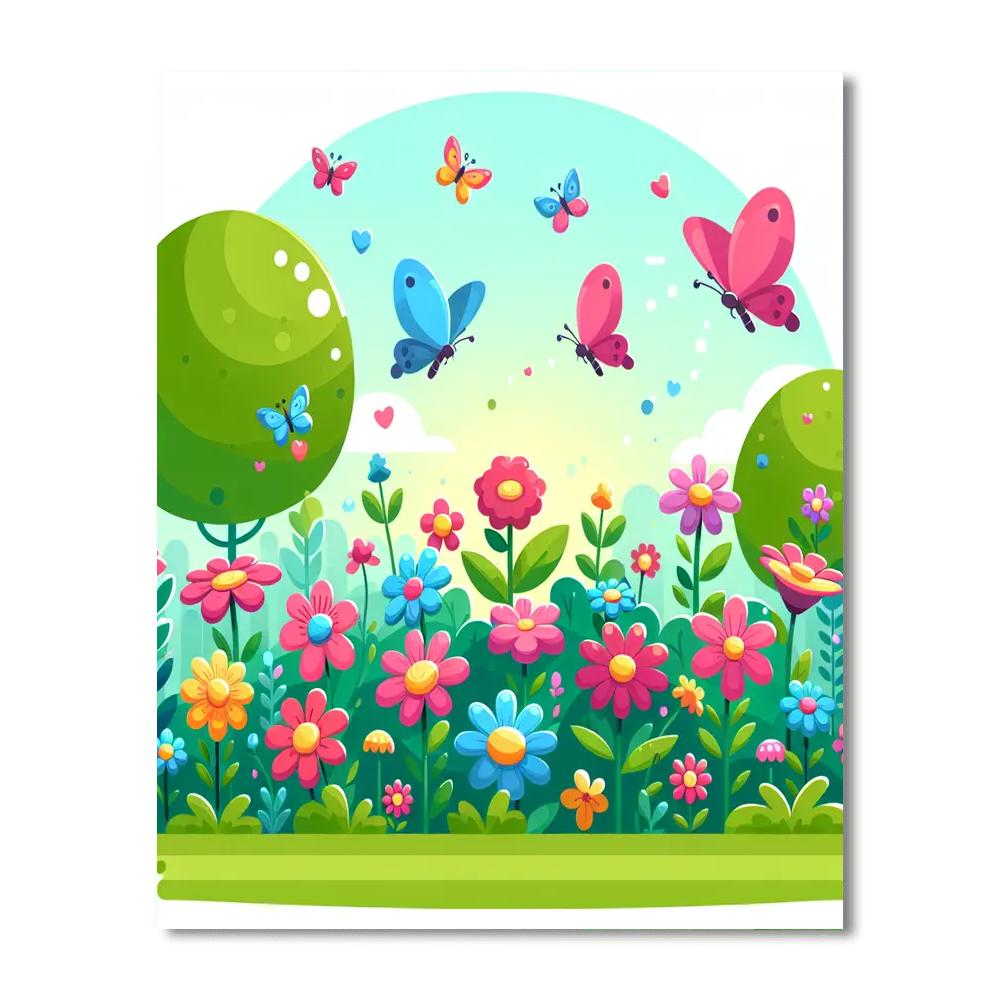 Butterfly Blossom Garden Painting By Numbers Kit