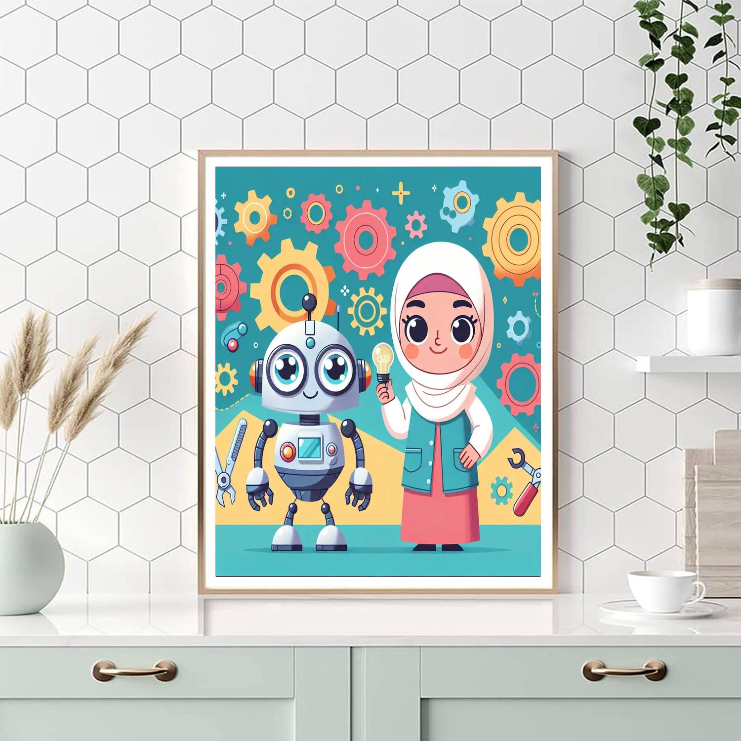 My Robot Buddy Painting By Numbers Kit
