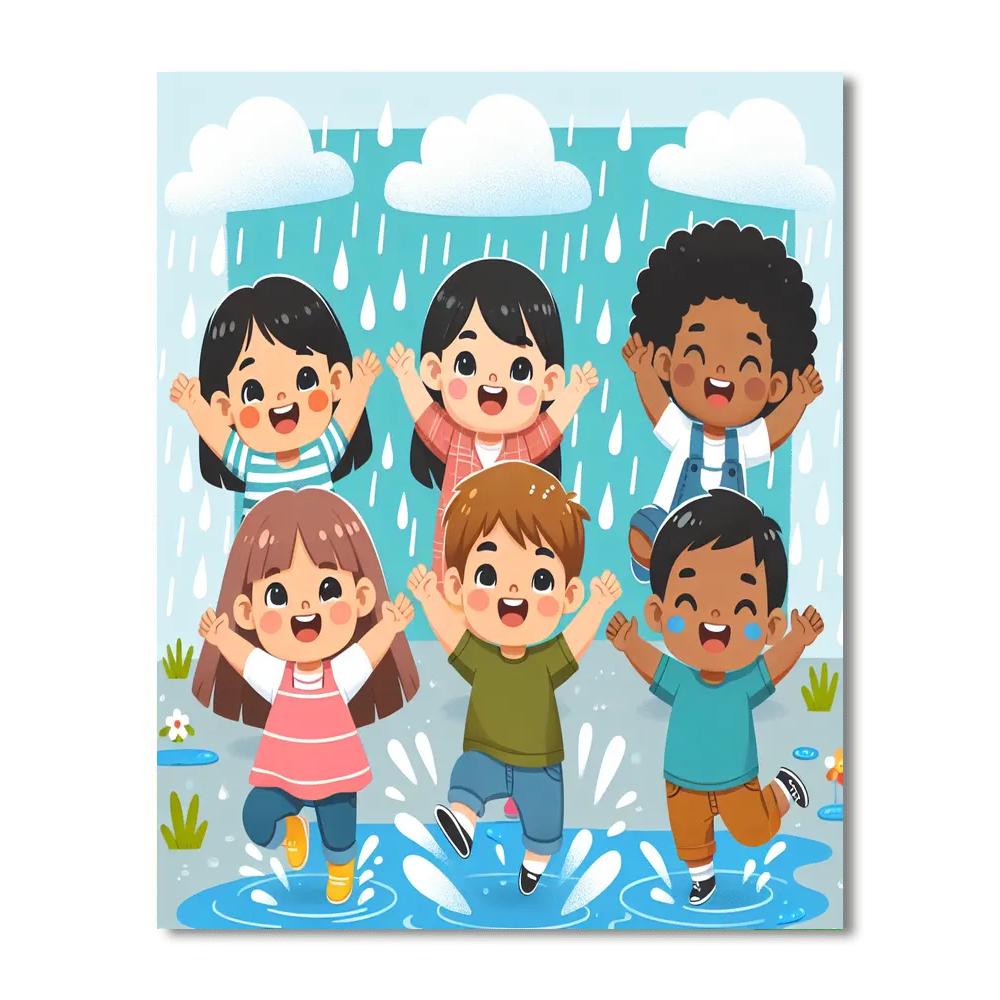 Rainy Day Revelry Paint By Numbers Art