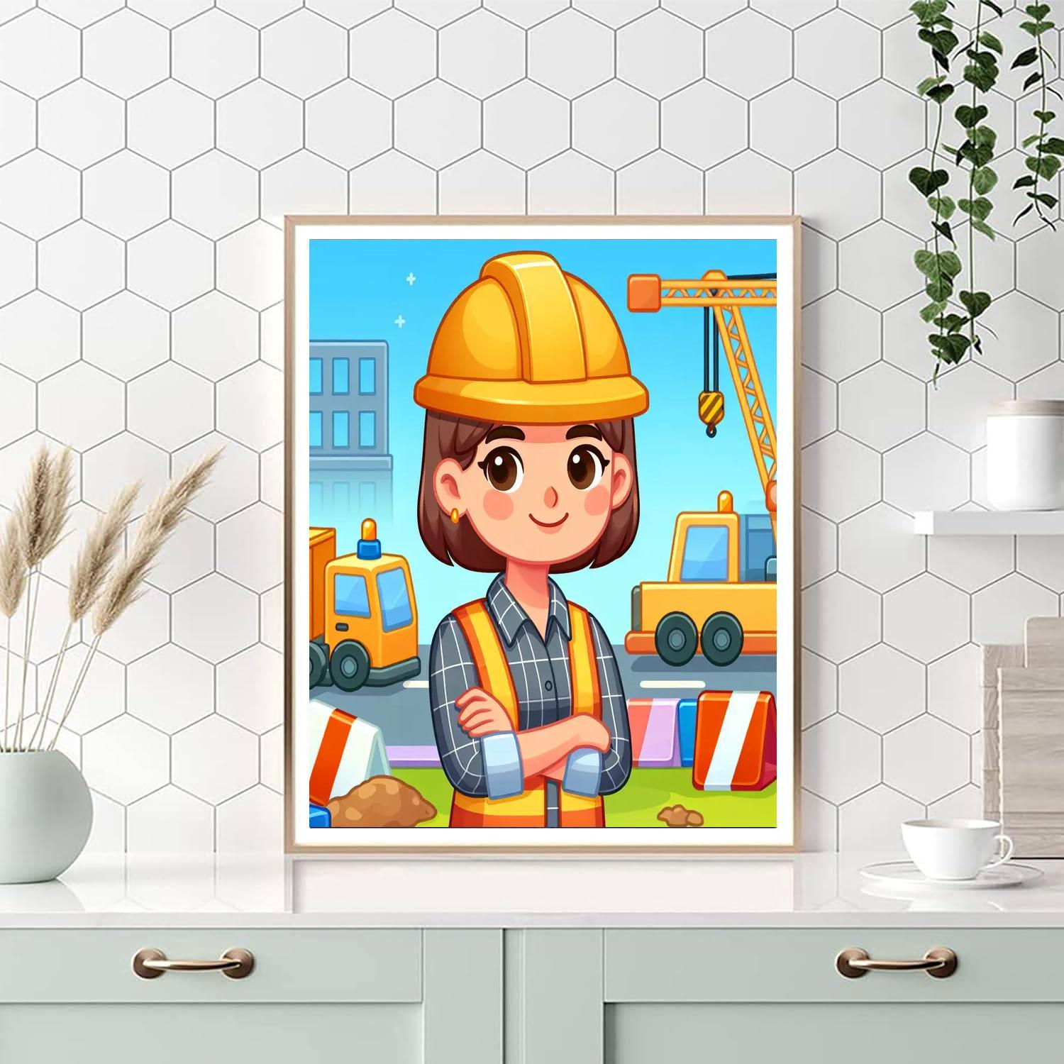 Construction Crew Fun Paint By Numbers Art