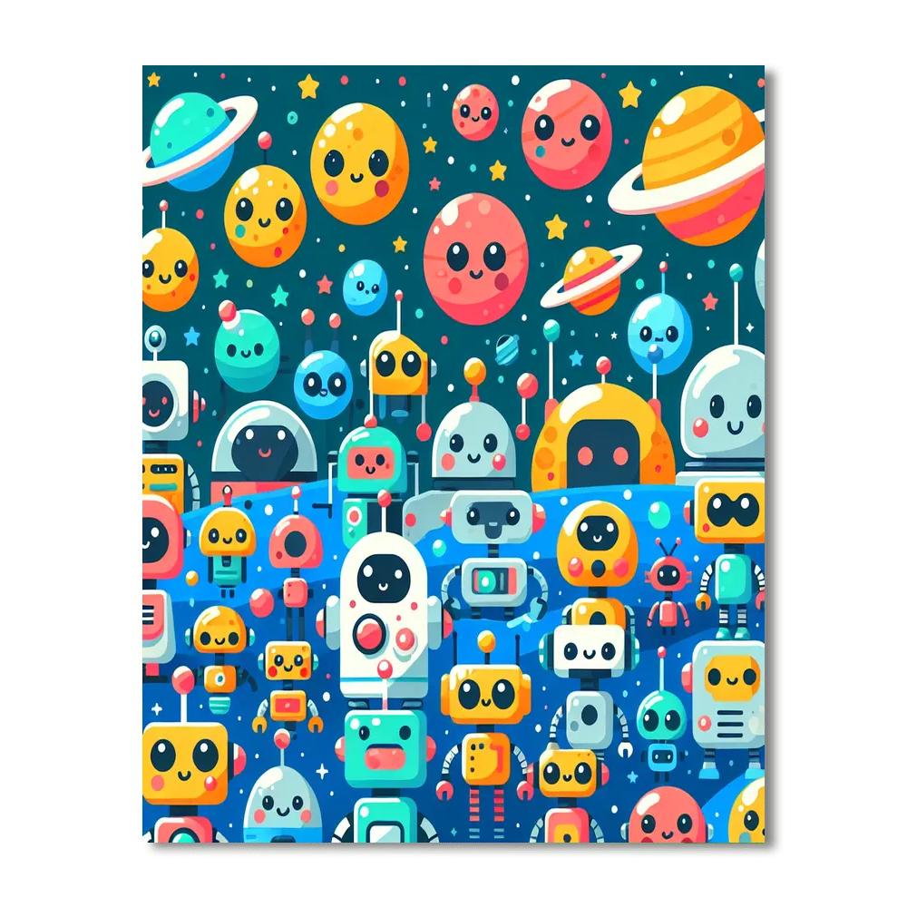 Space Robot Discovery Paint By Numbers