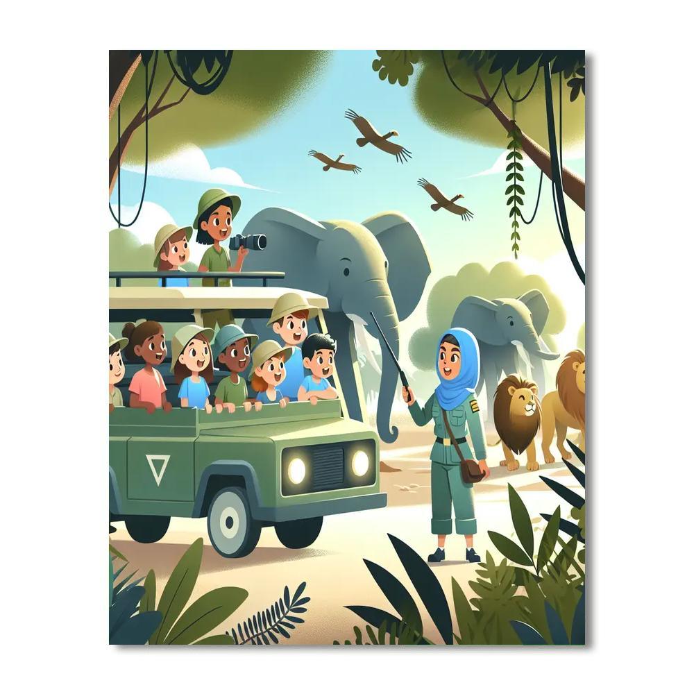 Jungle Safari Bonanza Painting Number Kit