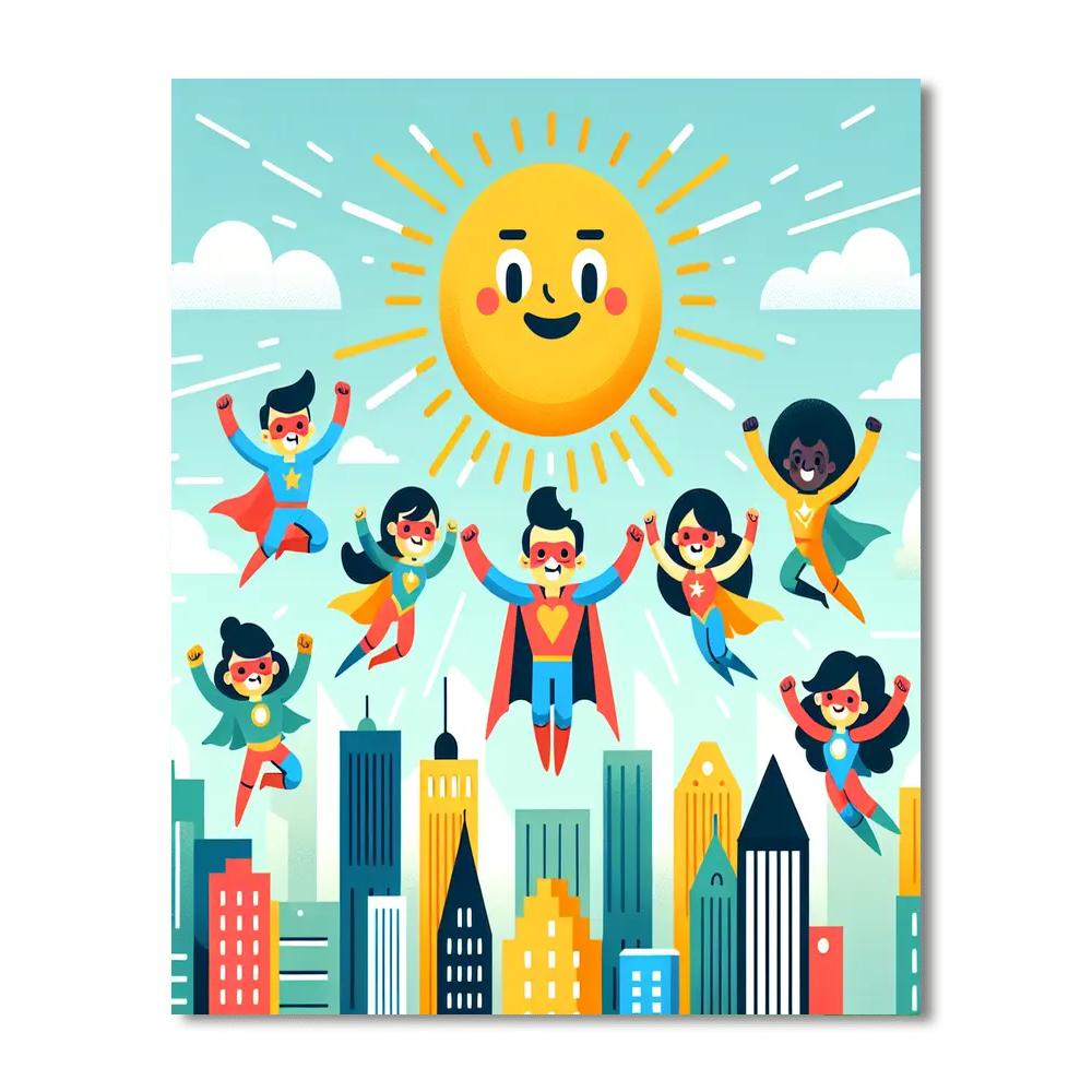 Charming Superheroes Numbered Painting Kits